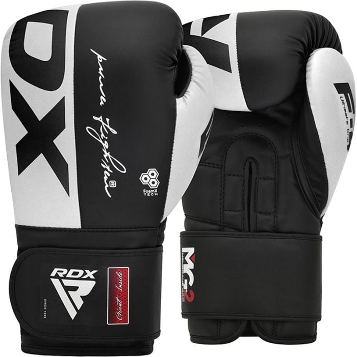 Боксови ръкавици - RDX BOXING GLOVES REX F4- WHITE/BLACK - BGR-F4B