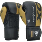 Боксови ръкавици - RDX BOXING GLOVES REX F4- GOLDEN/BLACK - BGR-F4GL