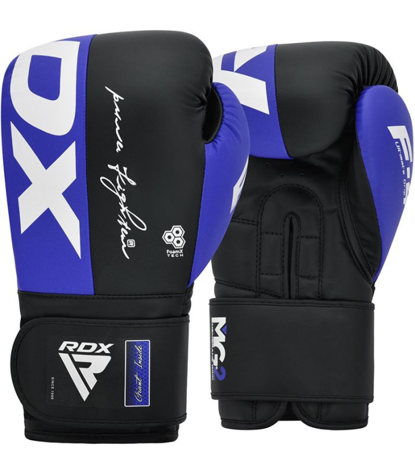 Боксови ръкавици - RDX BOXING GLOVES REX F4- BLUE/BLACK - BGR-F4U