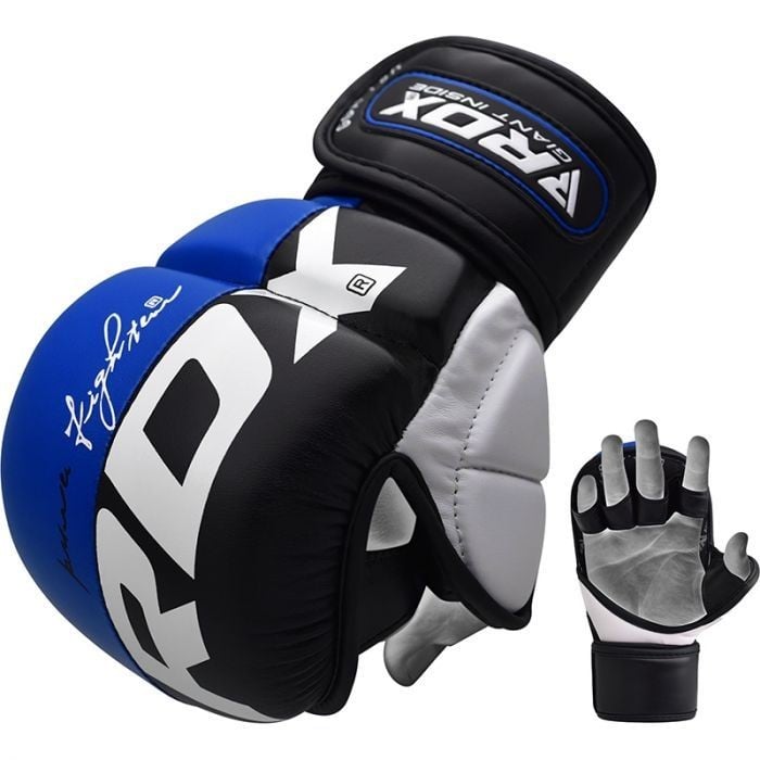 MMA ръкавици - RDX T6 MMA Sparring Gloves 7oz - Blue - GGR-T6+B