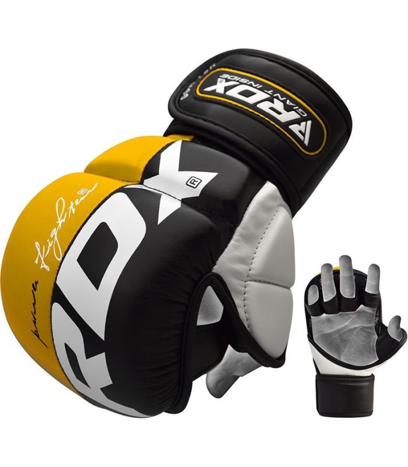 MMA ръкавици - RDX T6 MMA Sparring Gloves 7oz - Yellow - GGR-T6+Y