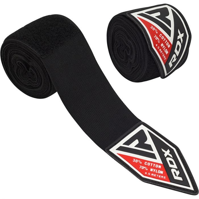 Бинтове - RDX HW Elasticated Hand Wraps - 4.5m.- Black - HWX-RB​