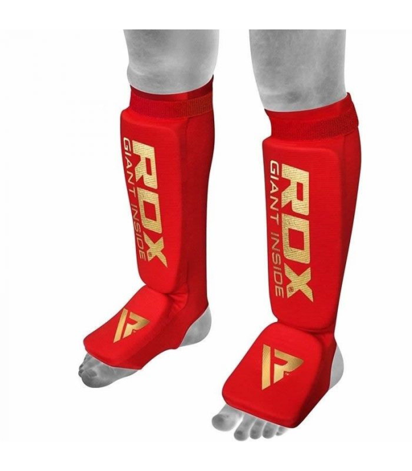 Протектори за крака - RDX SI Shin Instep Guards Cotton - Red - HYP-SIR