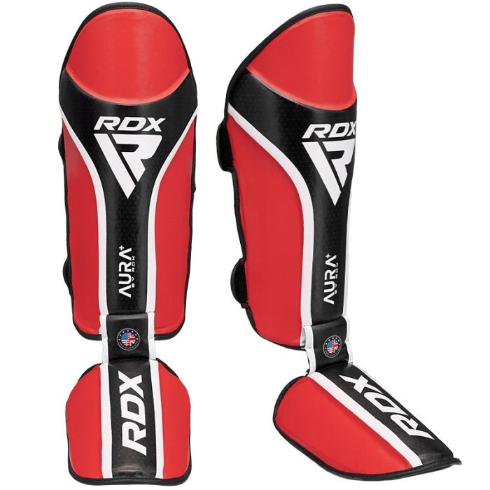 Протектори за крака - RDX Aura Plus T-17 Shin Instep - Red/Black - SGR-T17+RB​