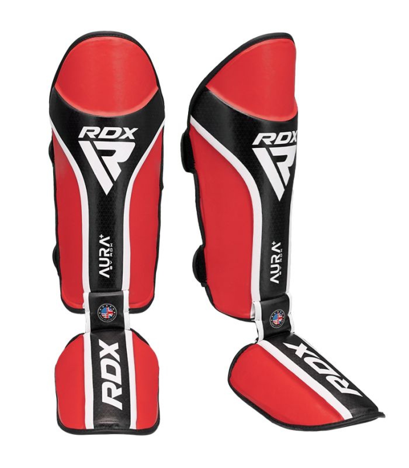 Протектори за крака - RDX Aura Plus T-17 Shin Instep - Red/Black - SGR-T17+RB
