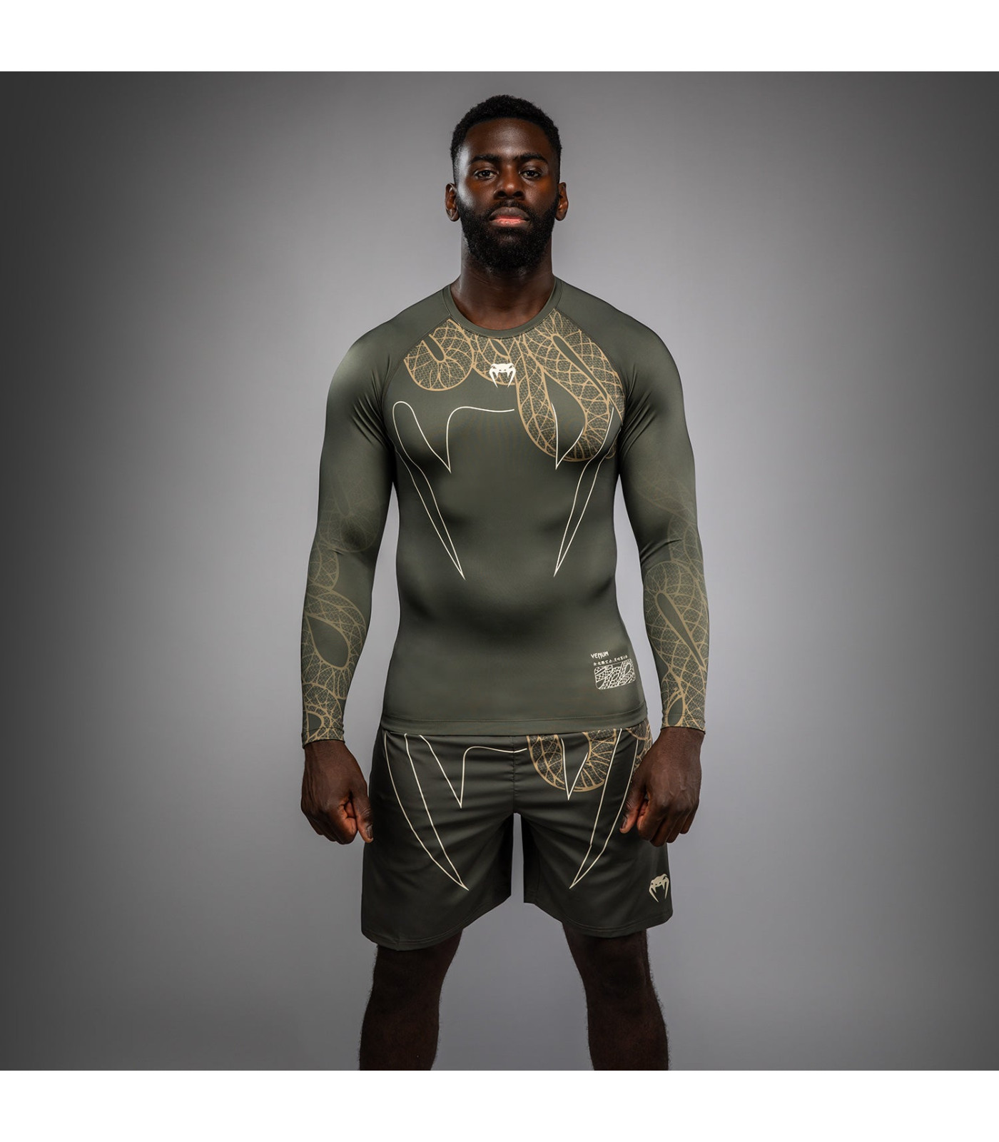 Рашгард - Venum Serpenti Long Sleeve Rashguard - Khaki/Bronze/Ivory​