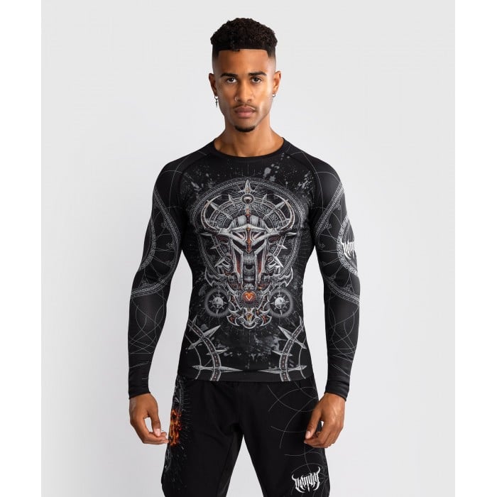 Рашгард - Venum Gladiator 5.0 Men's Long Sleeve Rashguard - Black/Silver​
