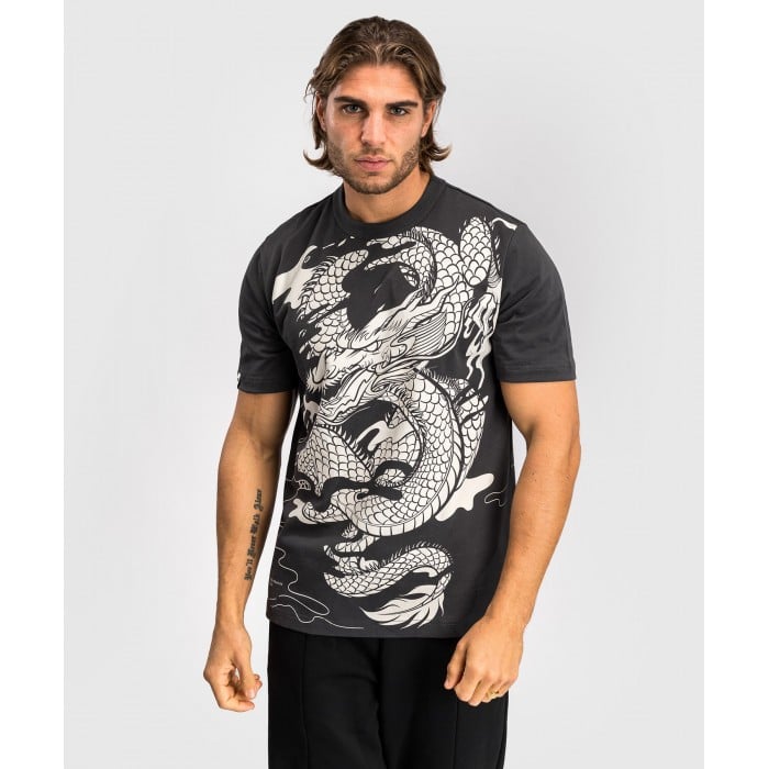 Тениска - Venum Dragon’s Flight Men’s T-Shirt - Charcoal Grey/Cream White​