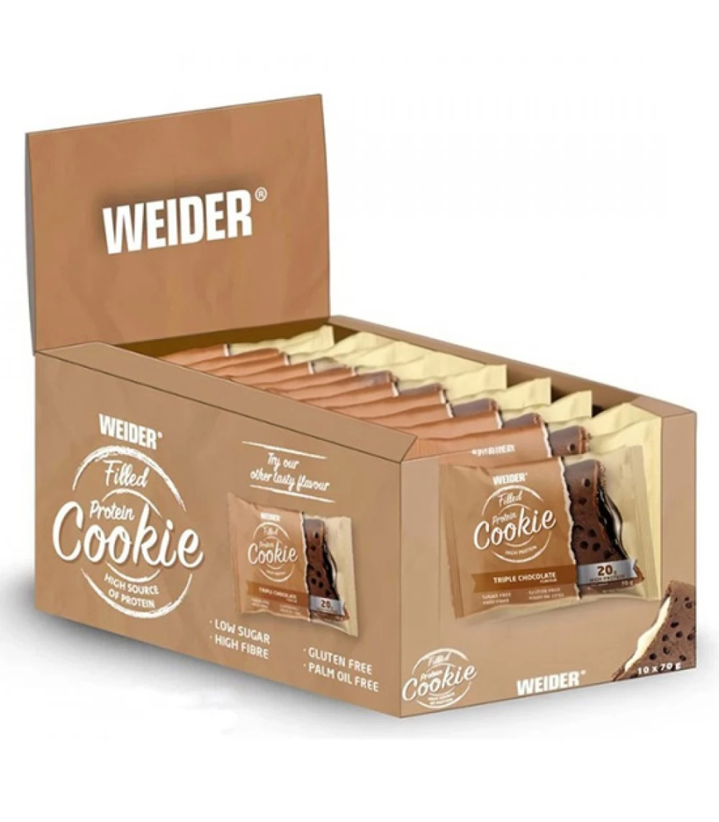 WEIDER Protein Cookie Filled - 10 x 70 gr