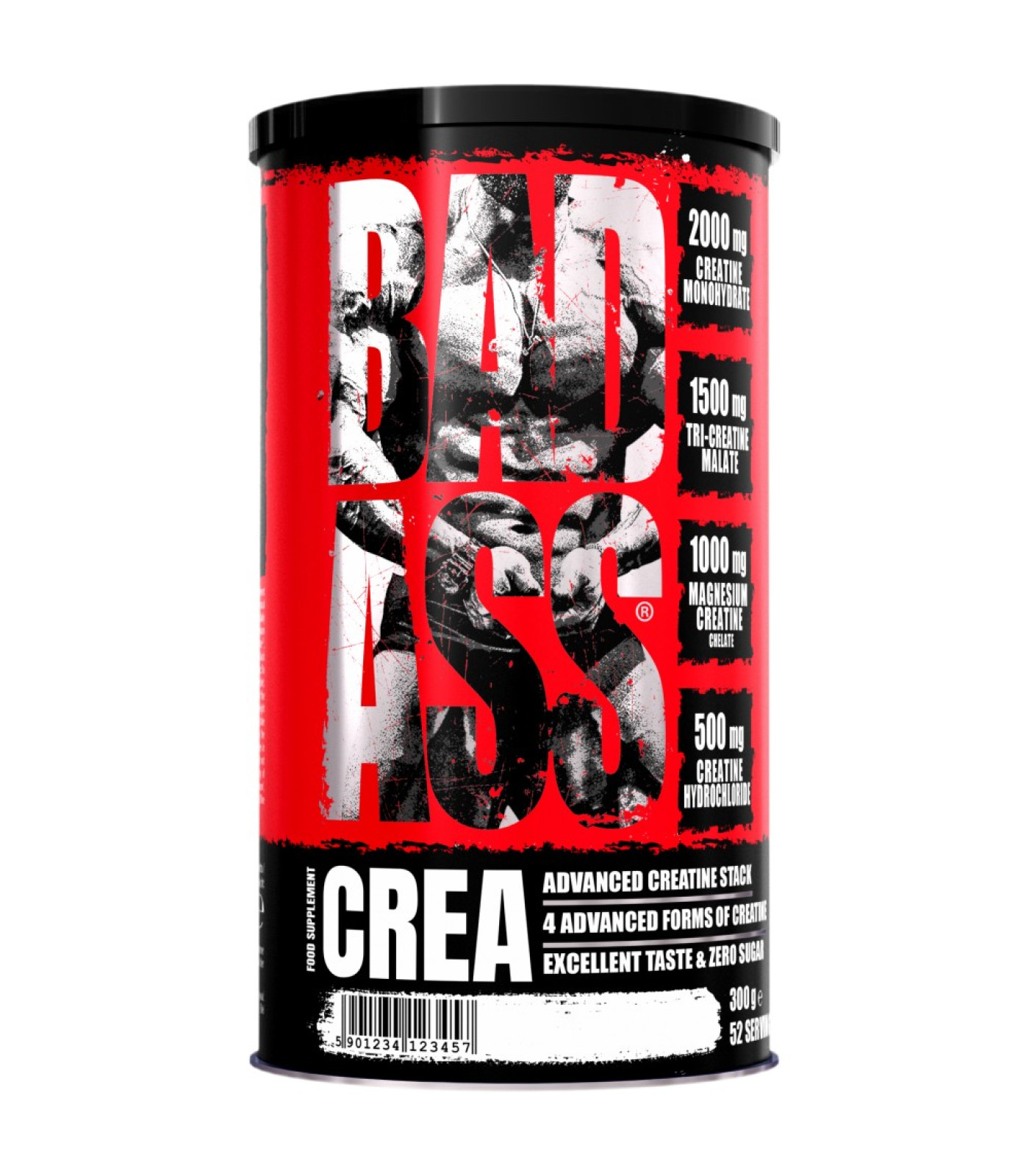 BAD ASS - BAD ASS Crea | 4 Advanced Forms of Creatine Matrix / 300 грама, 52 дози