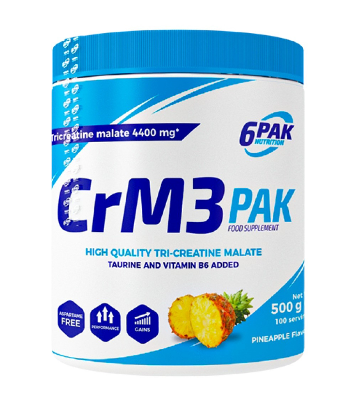 6PAK Nutrition - CrM3 PAK (Tri-Creatine Malate + Taurine) / 500 грама, 100 дози 6PAK Nutrition - CrM3 PAK (Tri-Creatine Malate + Taurine) / 500 грама, 100 дози