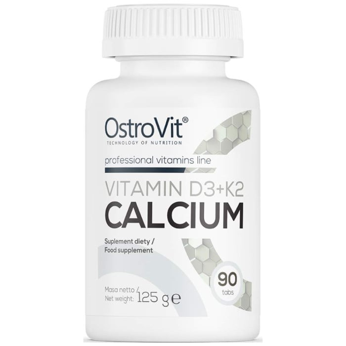 OstroVit - Vitamin D3 2000 + K2 100 mcg + Calcium (45 дози) / 90 Таблетки