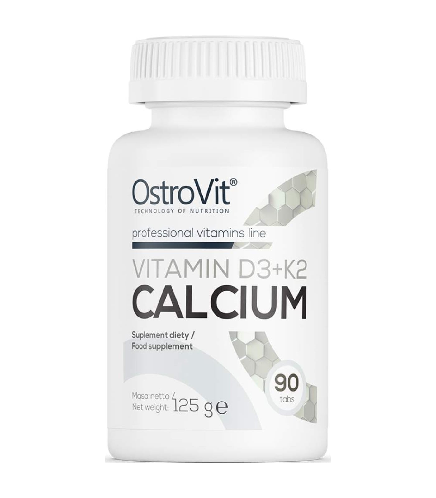 OstroVit - Vitamin D3 2000 + K2 100 mcg + Calcium (45 дози) / 90 Таблетки OstroVit - Vitamin D3 2000 + K2 100 mcg + Calcium (45 дози) / 90 Таблетки