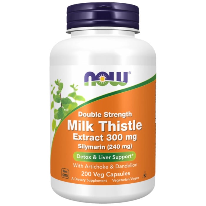 NOW Foods - Milk Thistle - Silymarin Extract | Double Strength with Artichoke & Dandelion (200 дози)