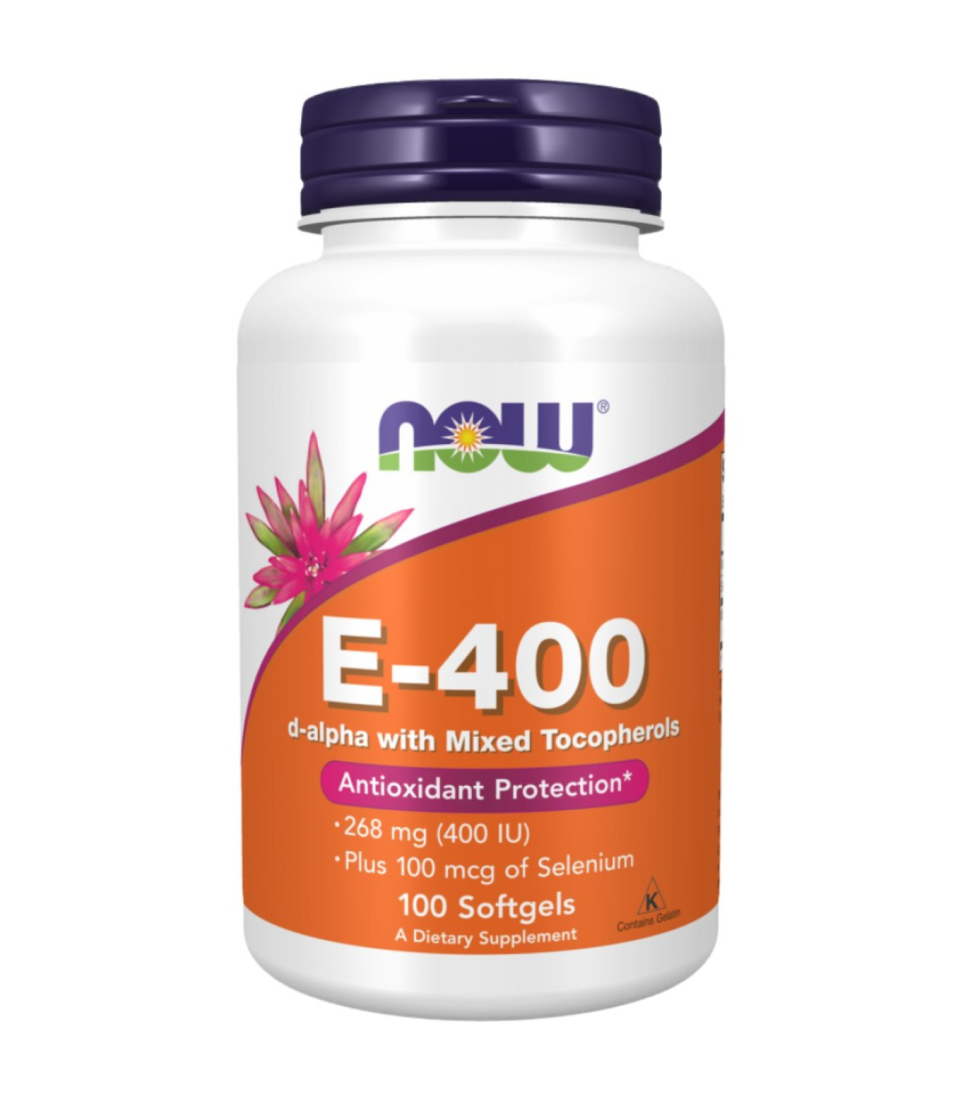 NOW Foods - Vitamin E-400 + Selenium (100 дози)