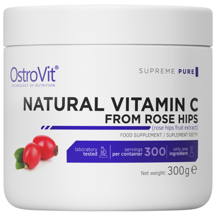OstroVit - Natural Vitamin C Powder / from Rose Hips / 300 грама, 300 дози