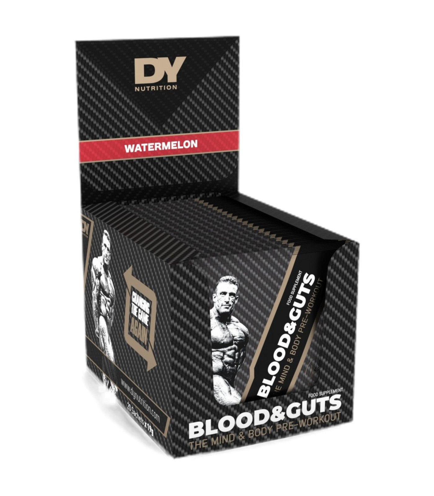 Dorian Yates Nutrition - Blood And Guts Sachets / New Age of Pre-Workout / 19 грама, 20 дози / 20 x 19 грама
