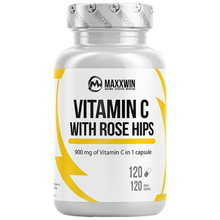 MAXXWIN - Vitamin C 900 mg | with Rose Hips / 120 капсули, 120 дози