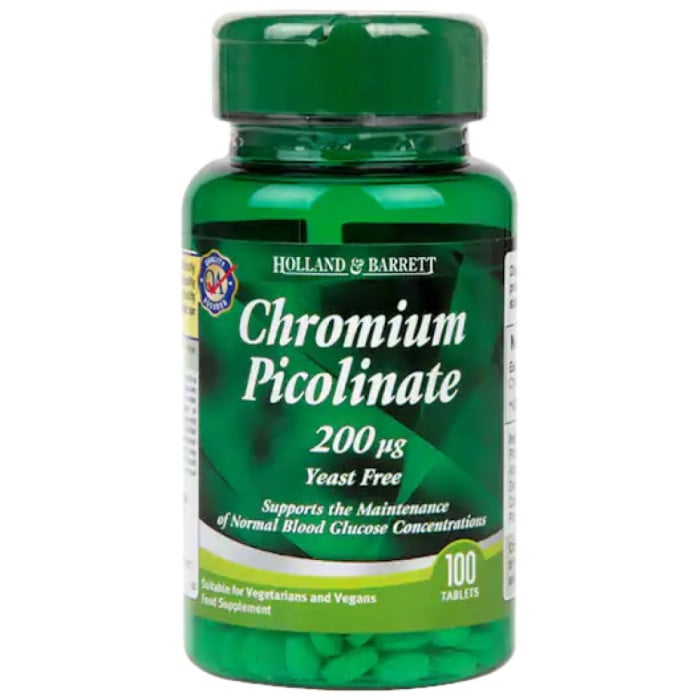 Holland And Barrett - Chromium Picolinate 200 mcg / 100 Таблетки, 100 дози