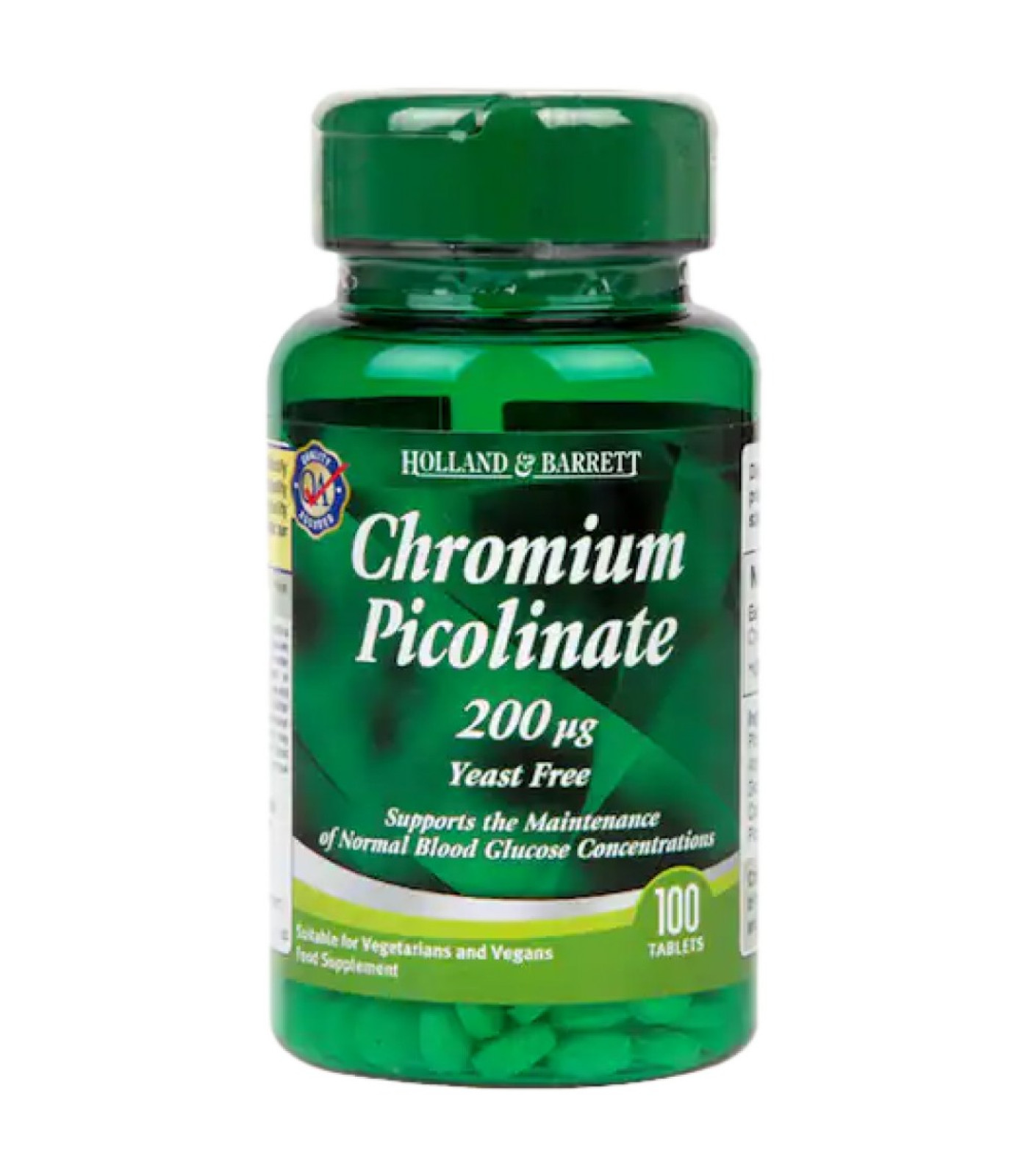 Holland And Barrett - Chromium Picolinate 200 mcg / 100 Таблетки, 100 дози