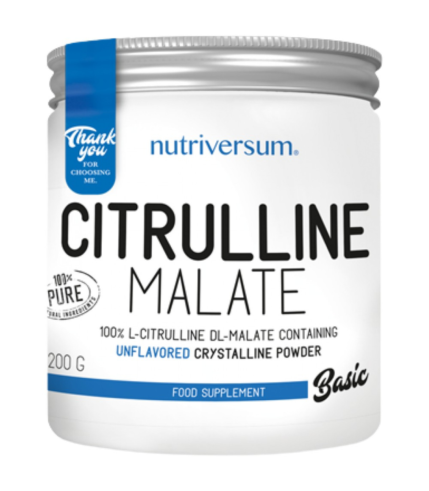 Nutriversum - Citrulline Malate Powder | 100% Pure / 200 грама, 40 дози