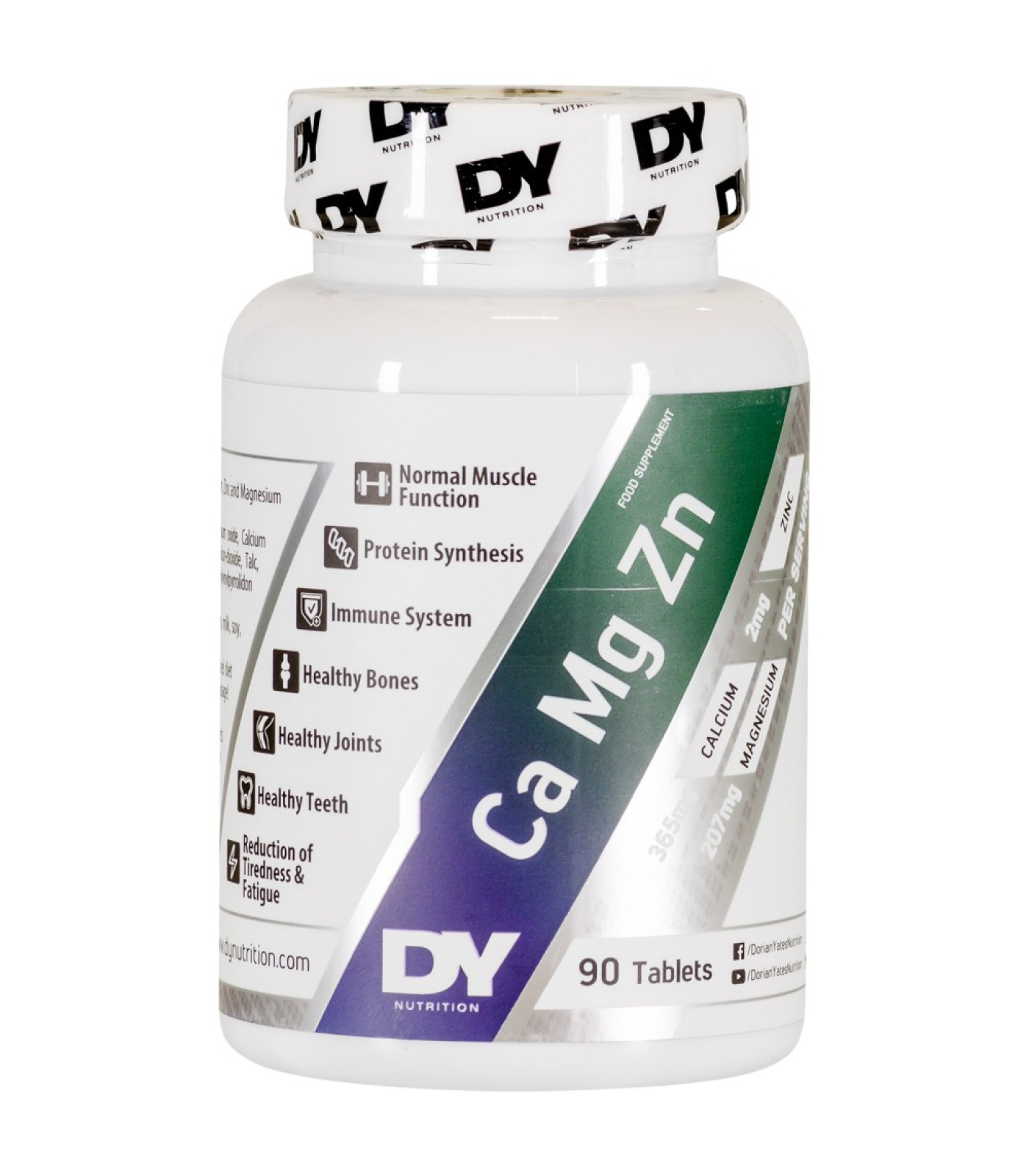 Dorian Yates Nutrition - Ca Mg Zn | Calcium + Magnesium + Zinc Formula / 90 Таблетки, 30 дози Dorian Yates Nutrition - Ca Mg Zn | Calcium + Magnesium + Zinc Formula / 90 Таблетки, 30 дози