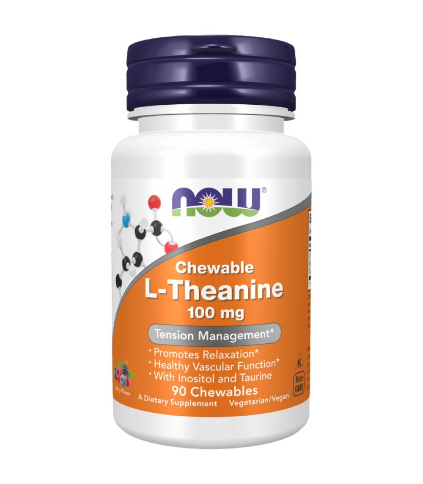 NOW Foods - L-Theanine 100 mg Chewable | with Inositol & Taurine (90 дози)