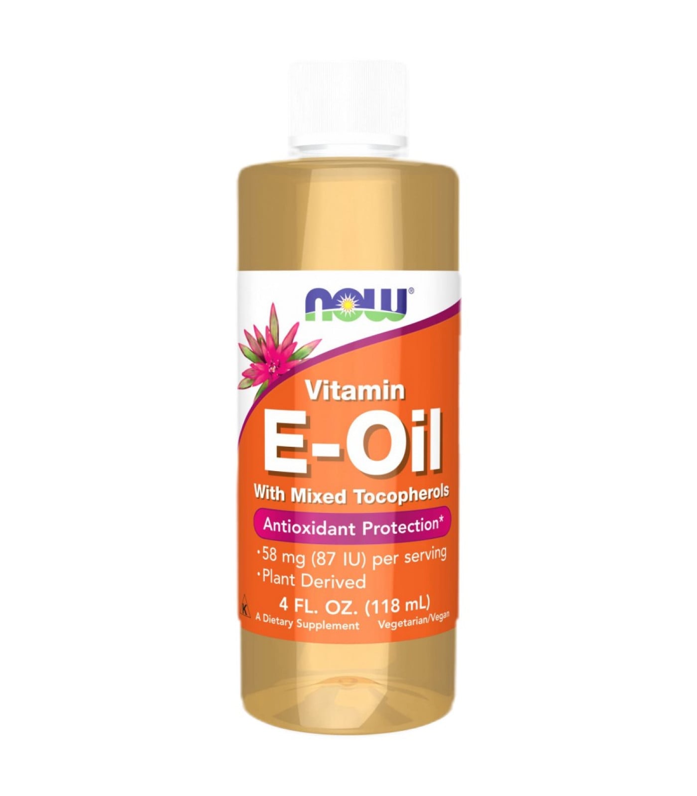 NOW Foods - Vitamin E-Oil Liquid | Mixed Tocopherols (96 дози) / 118 мл