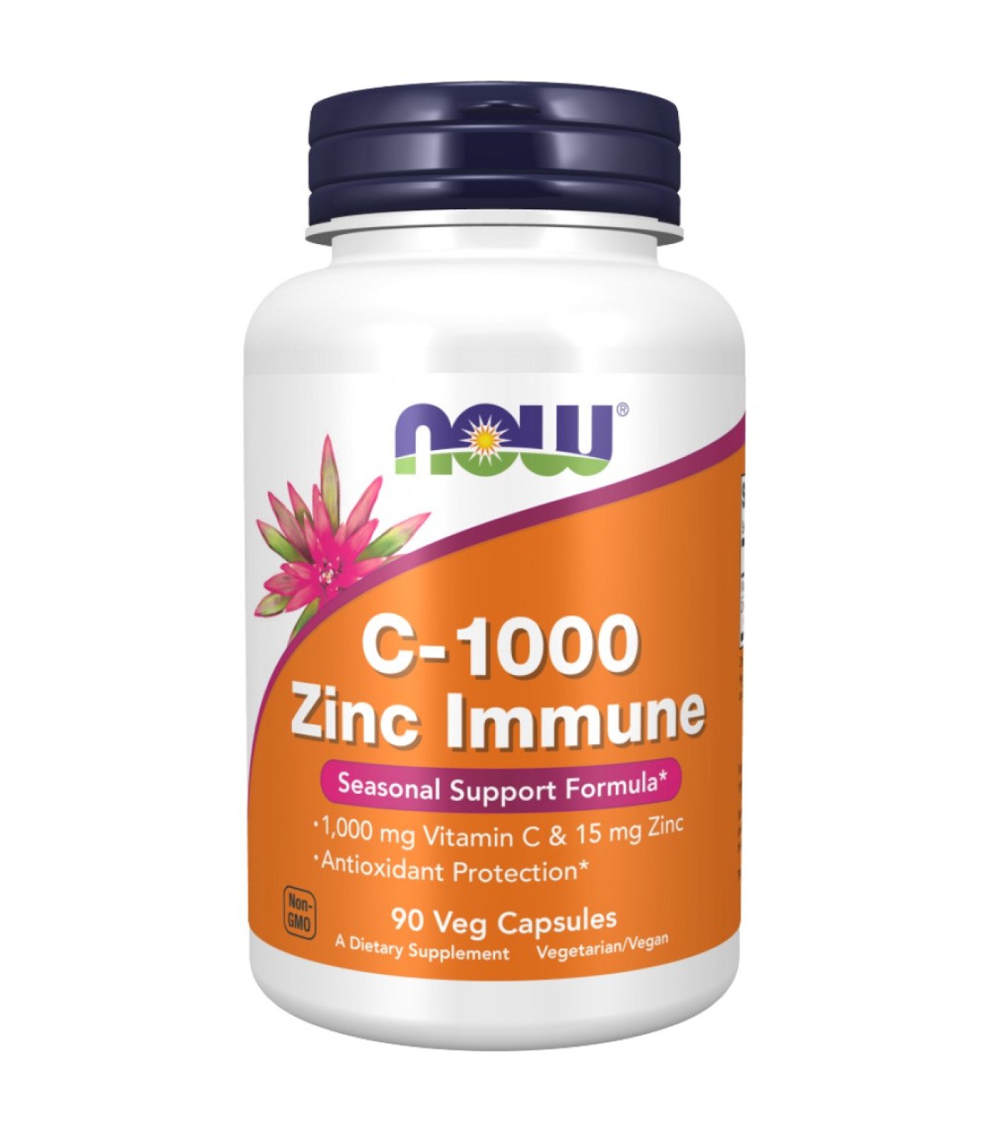 NOW Foods - C-1000 Zinc Immune | Vitamin C + Zinc Bisglycinate (90 дози)