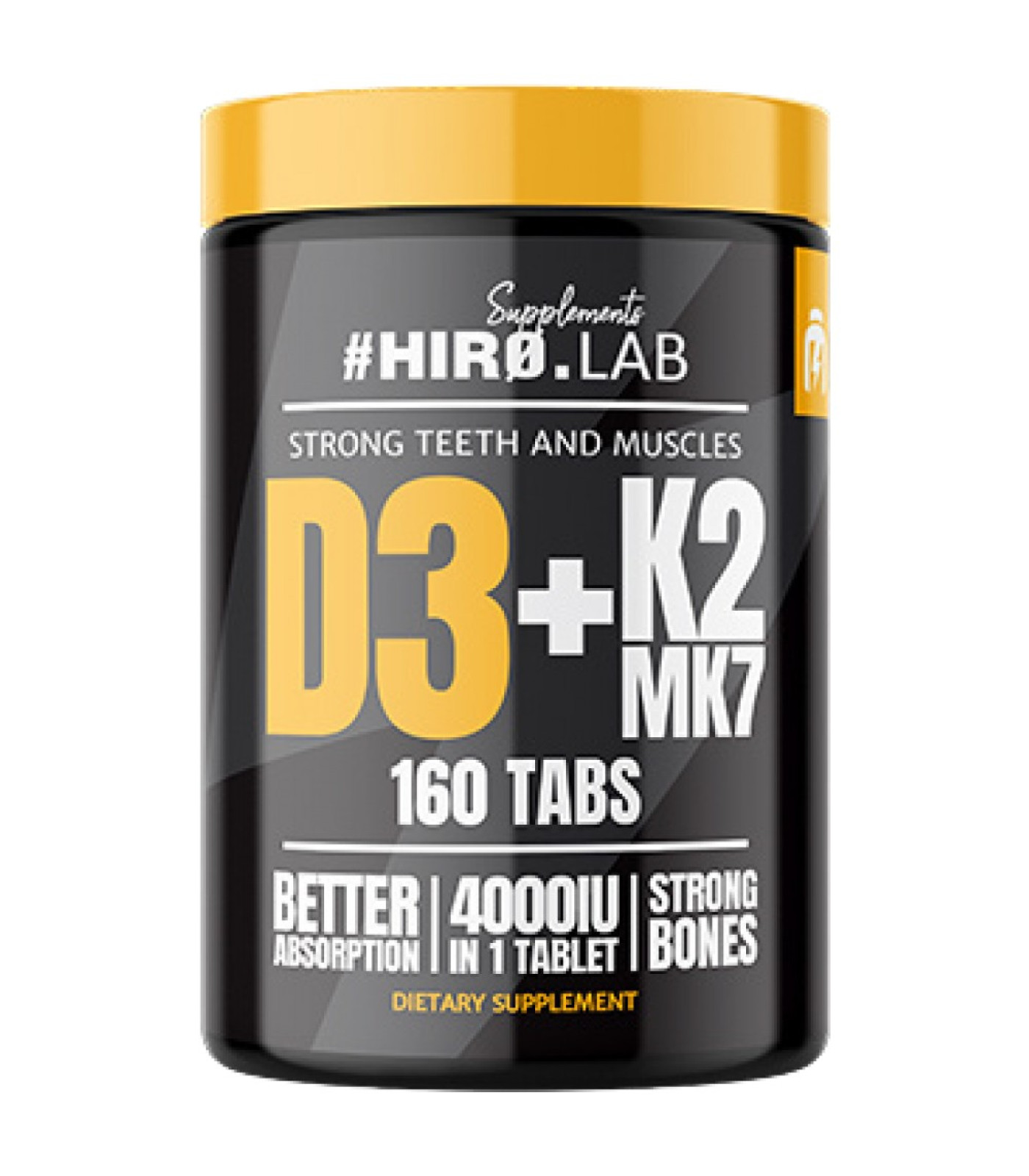 Hero.Lab - Vitamin D3 4000 + K2 MK7 100 mcg (160 дози) / 160 Таблетки