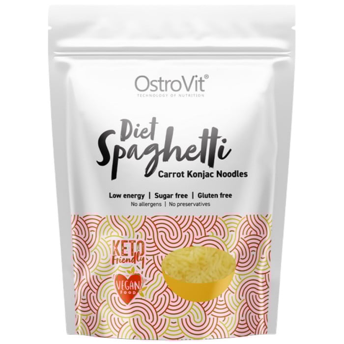 OstroVit - Diet Spaghetti + Carrot / Keto-Friendly Low-Calorie Konjac Noodles / 400 грама