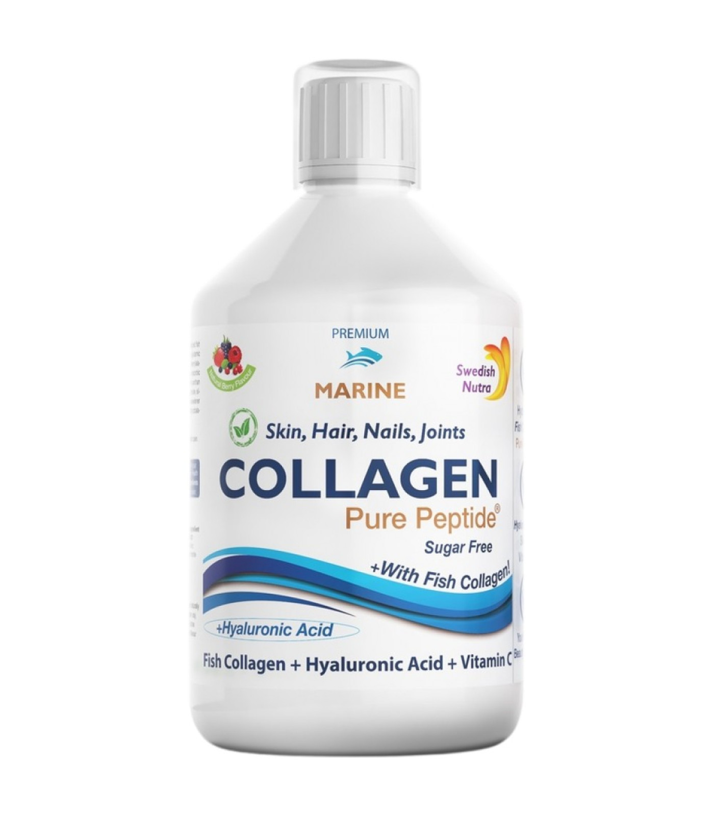 Swedish Nutra - Fish Collagen 10 000 mg | with Hyaluronic Acid + Vitamin C / 500 мл, 20 дози