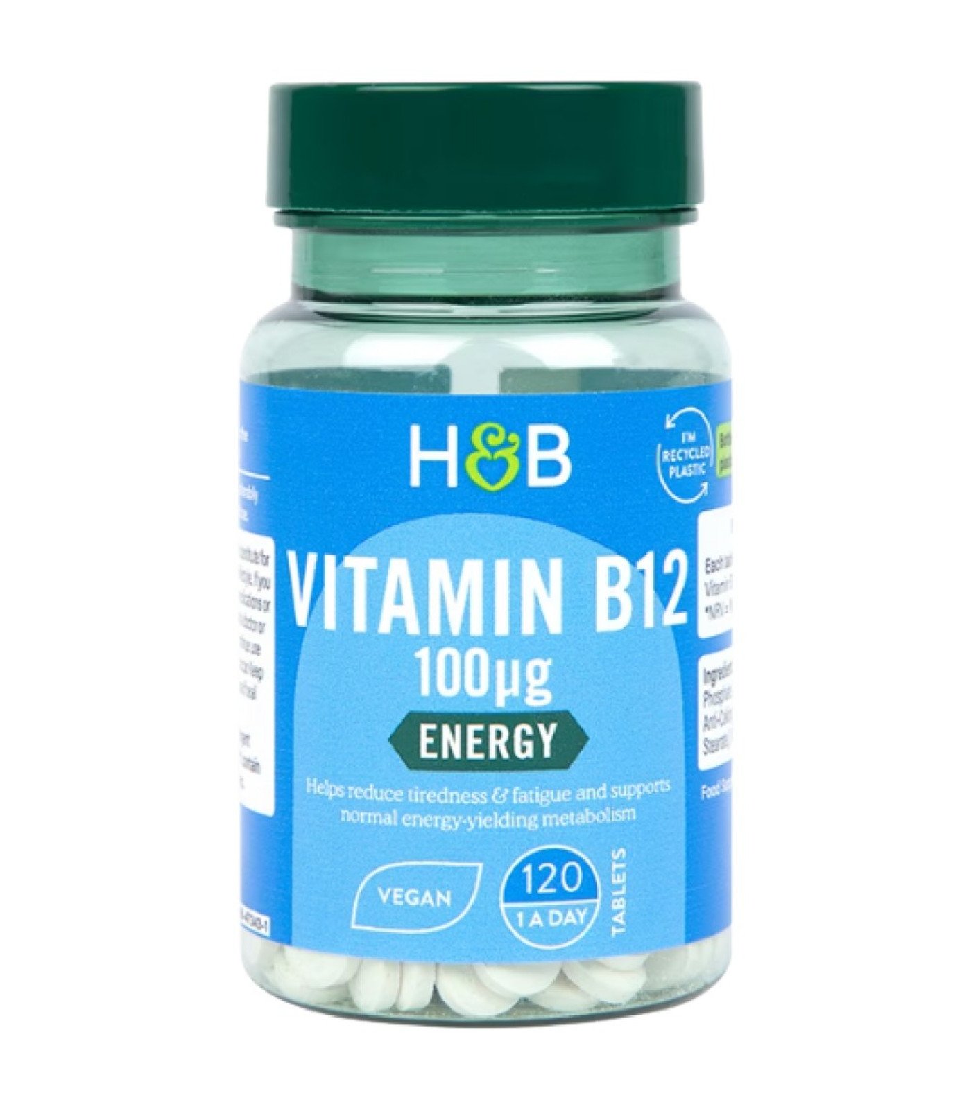 Holland And Barrett - Vitamin B12 100 mcg | Methylcobalamin / 120 Таблетки, 120 дози