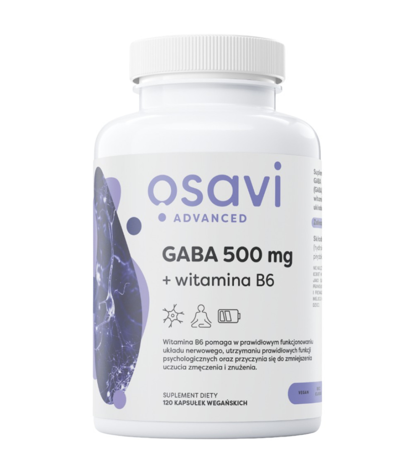 Osavi - GABA 500 mg + Vitamin B6 / 120 капсули, 120 дози