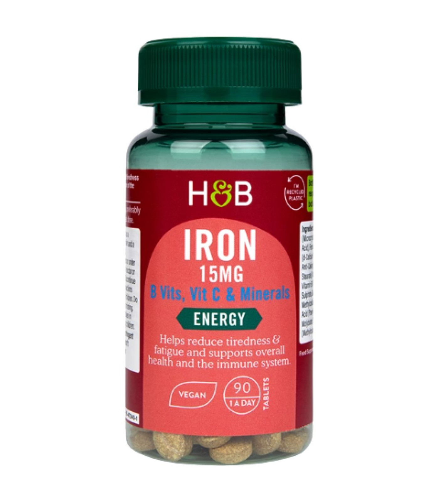 Holland And Barrett - Iron 15 mg | With Vitamins & Minerals / 90 Таблетки, 90 дози