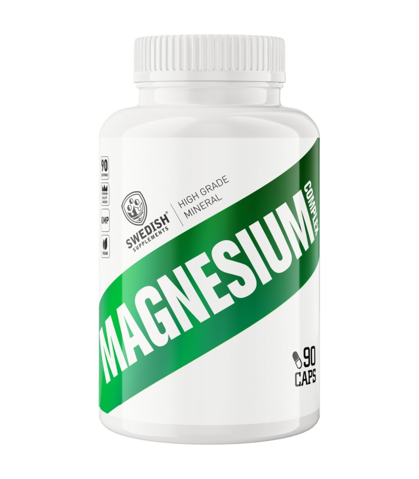 SWEDISH Supplements - Magnesium Complex | 4 Types Matrix ~ Citrate, Oxide, Gluconate, Bisglycinate / 90 капсули, 90 дози