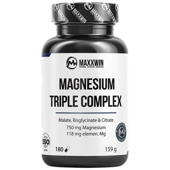 MAXXWIN - Magnesium Triple Complex | with Malate, Bisglycinate and Citrate / 180 капсули, 60 дози