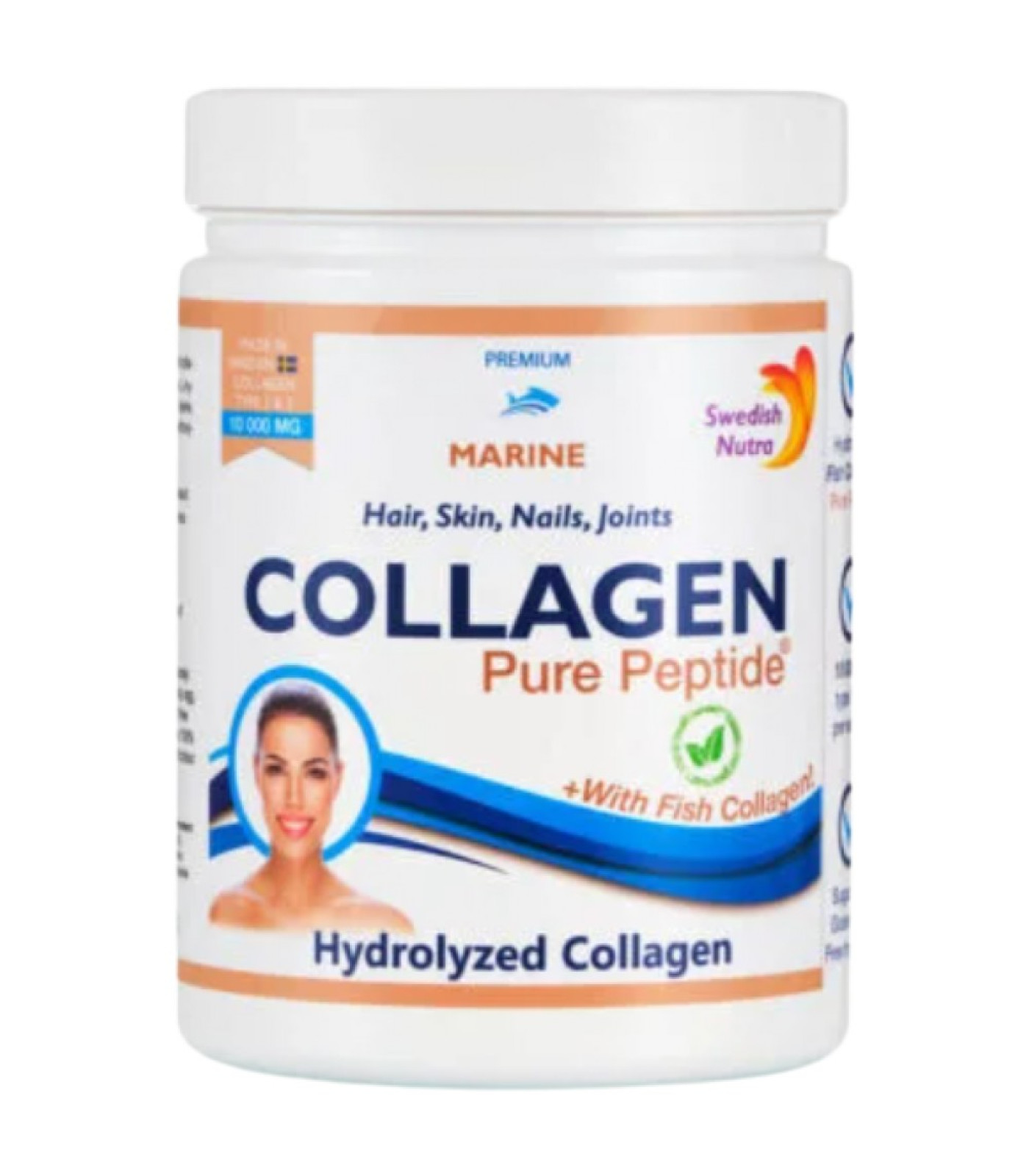 Swedish Nutra - Collagen Pure Peptide 10000 mg | Marine Collagen / 300 грама, 30 дози