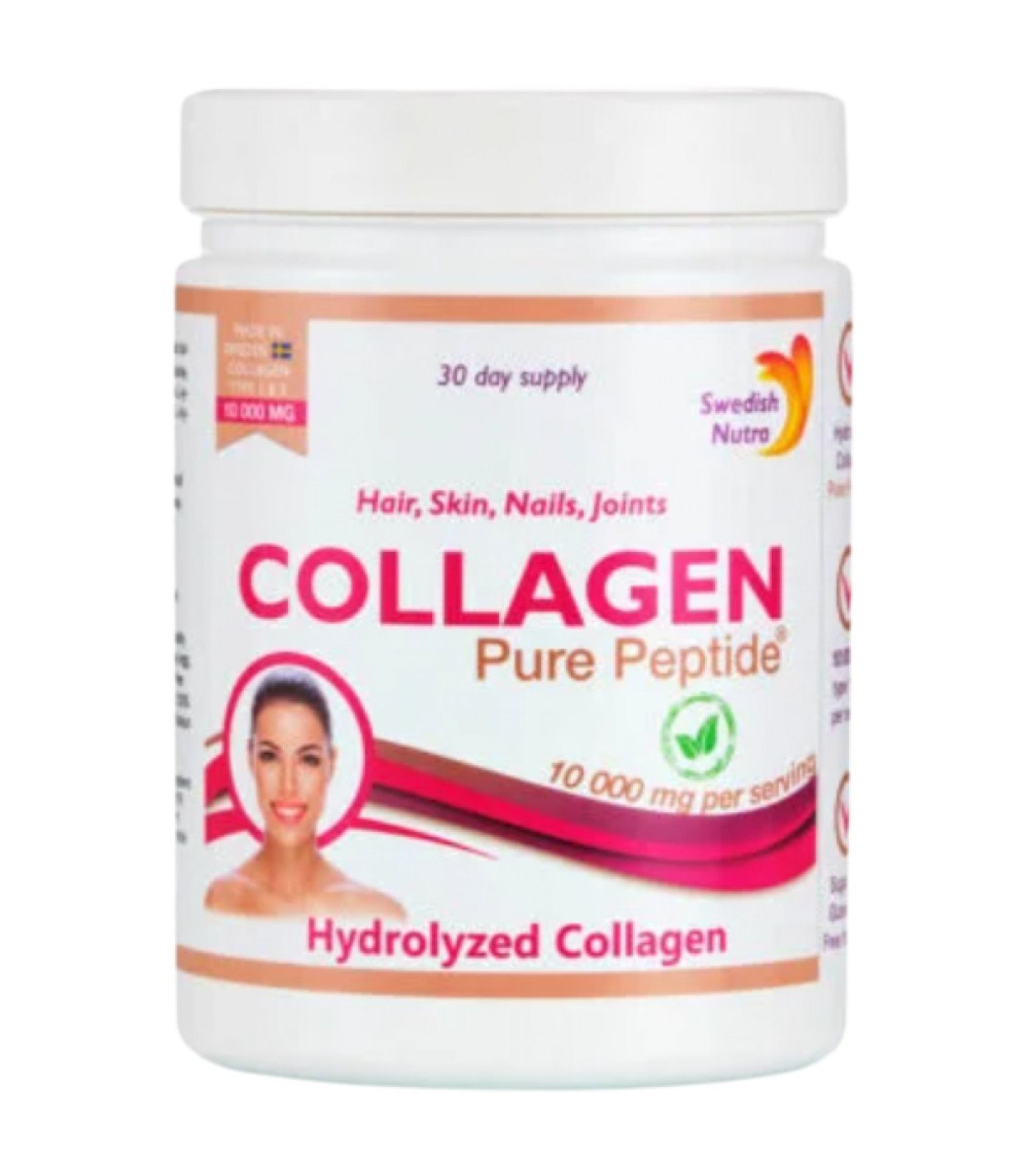 Swedish Nutra - Collagen Pure Peptide 10000 mg | Hydrolyzed Beef Collagen / 300 грама, 30 дози