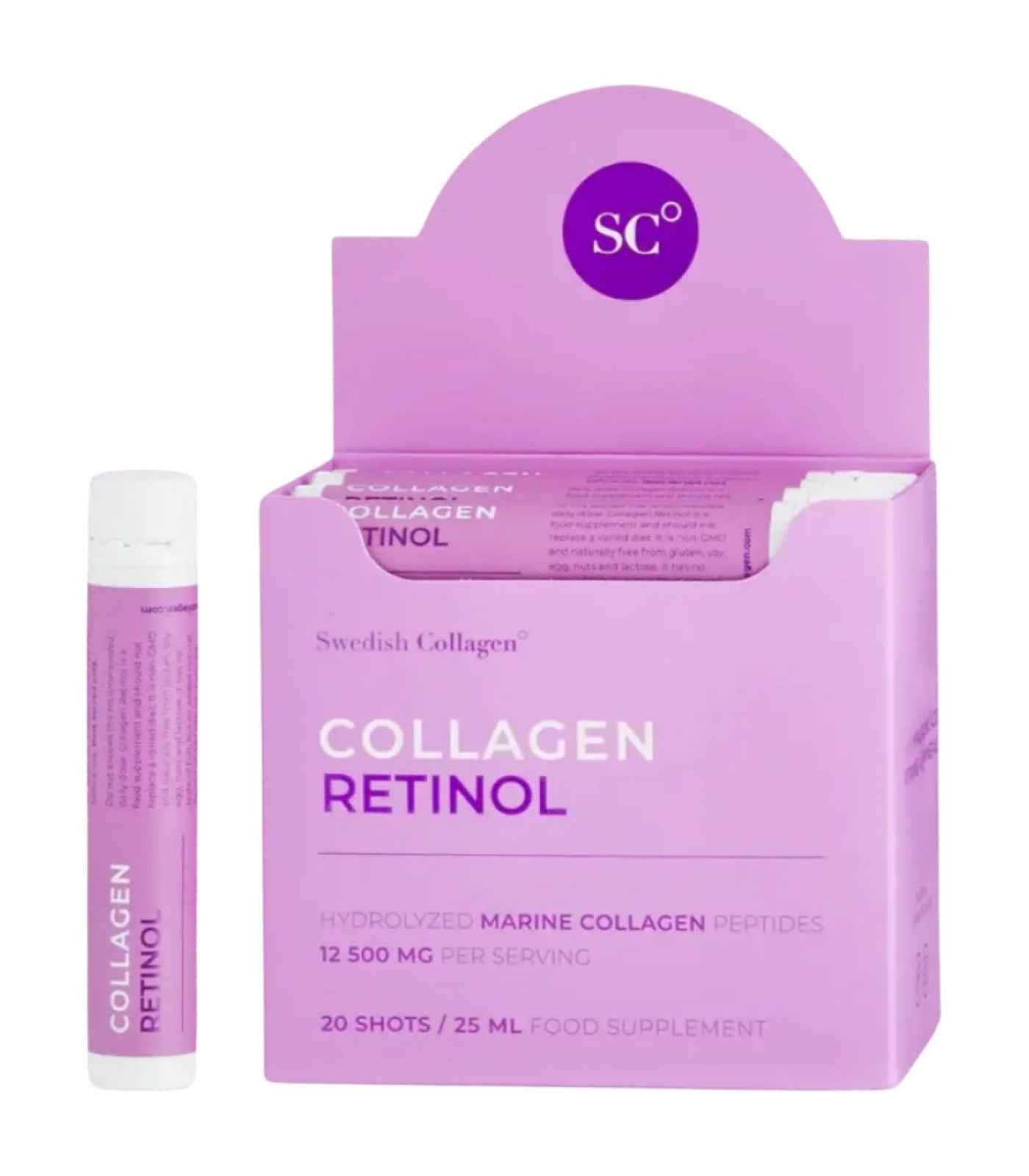 Swedish Collagen - Collagen Retinol | 12500 mg Marine Collagen Peptides / 25 мл, 20 дози