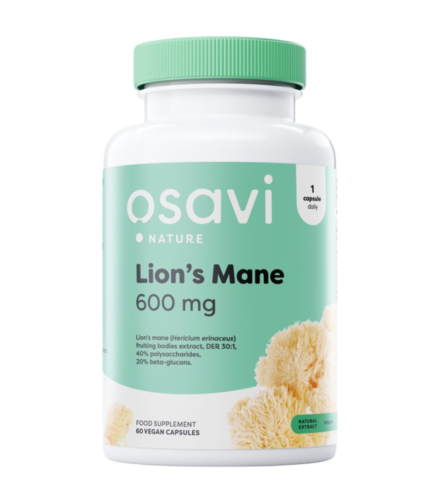 Osavi - Lion's Mane 600 mg / 60 капсули, 60 дози