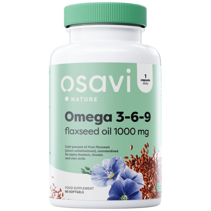 Osavi - Omega 3-6-9 Flaxseed Oil 1000 mg / 60 Гел капсули, 60 дози