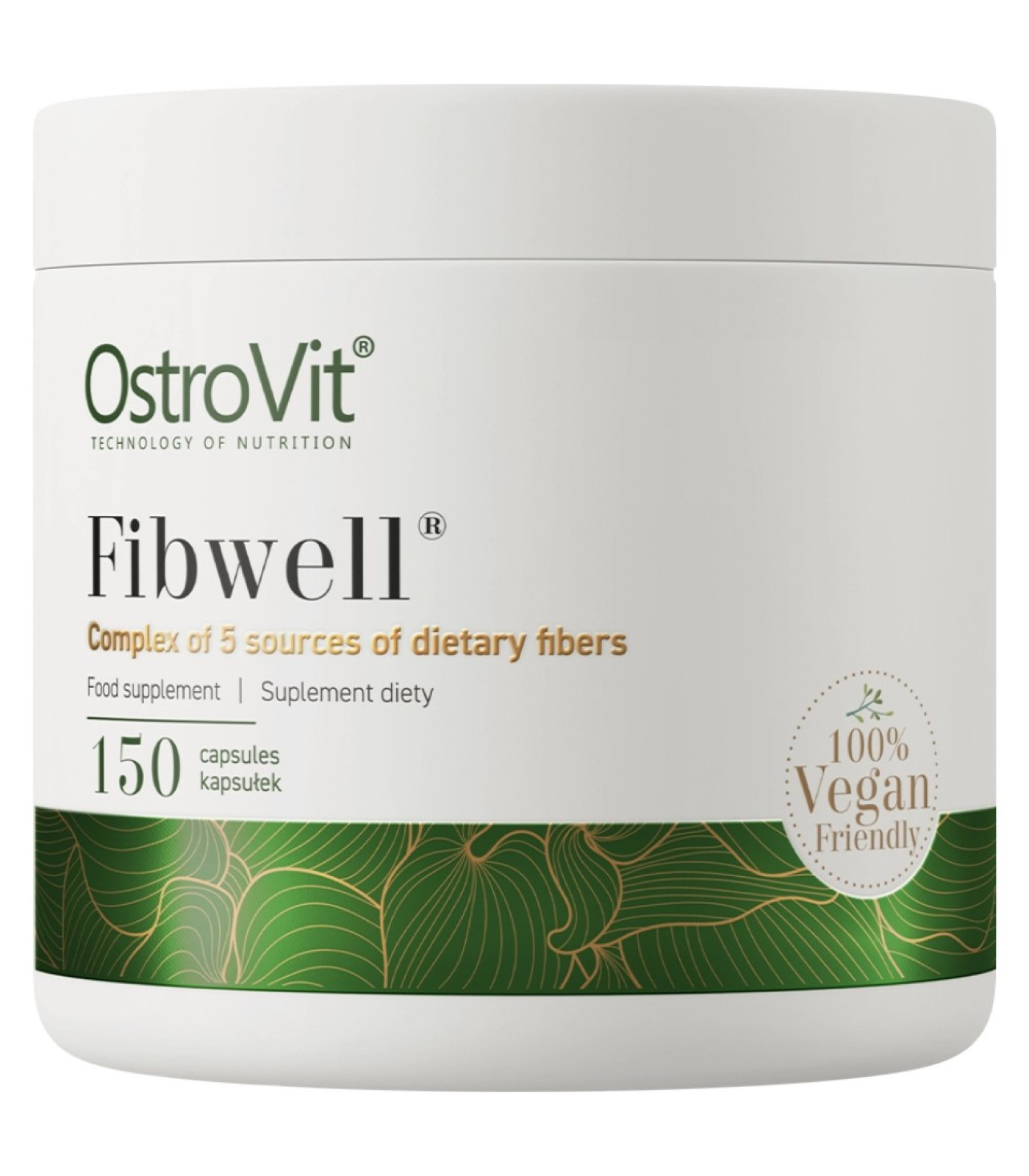 OstroVit - Fibwell® Caps | Complex of 5 Sources of Dietary Fibers / 150 капсули, 30 дози