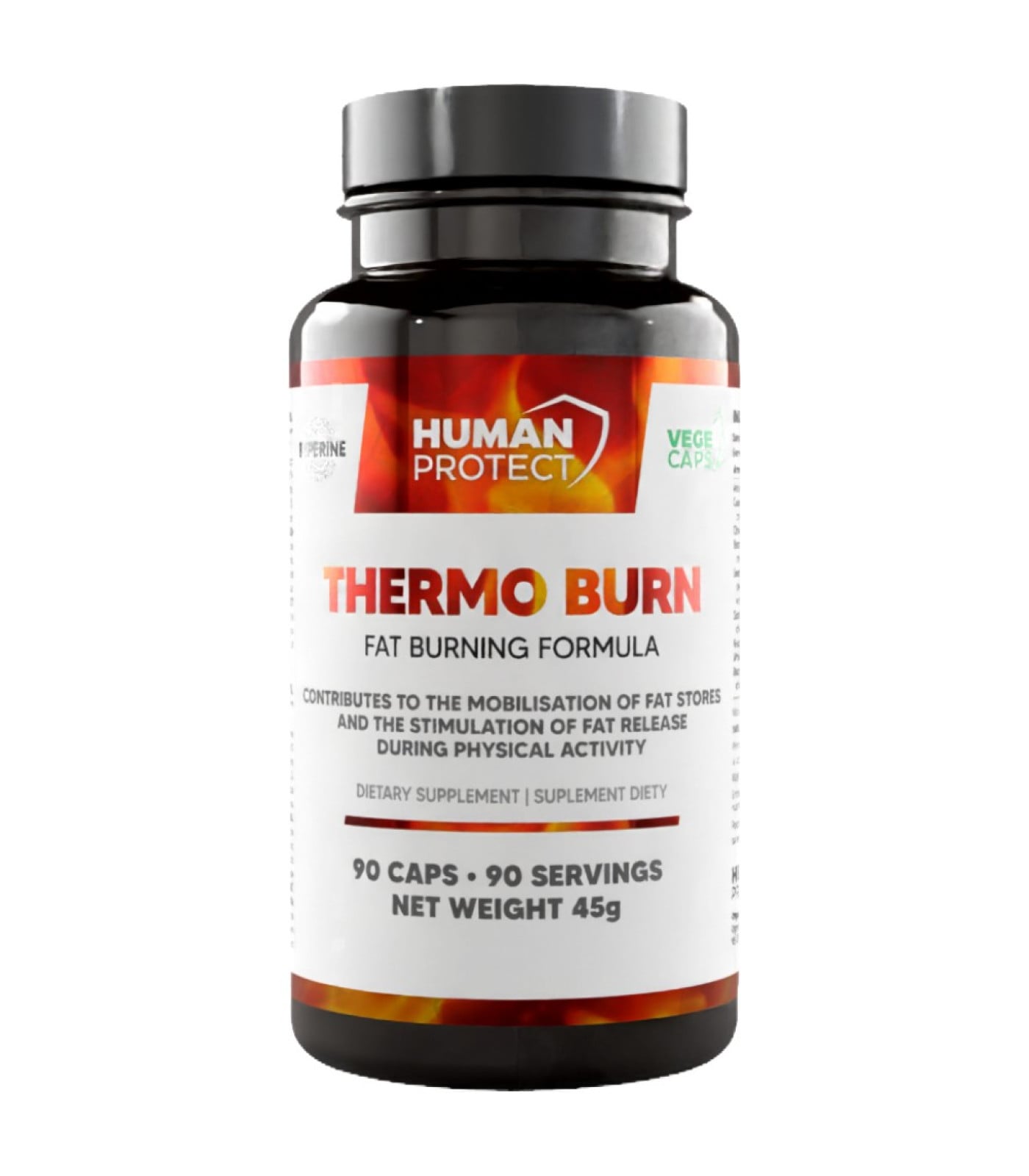 Human Protect - Thermo Burn | with Synephrine & N-Acetyl L-Tyrosine / 90 капсули, 45 дози