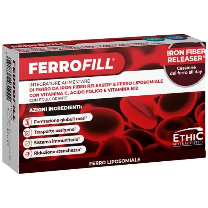 EthicSport - FERROFILL 30 mg | with Iron Fiber Releaser® & Liposomal Iron / 30 Таблетки, 30 дози