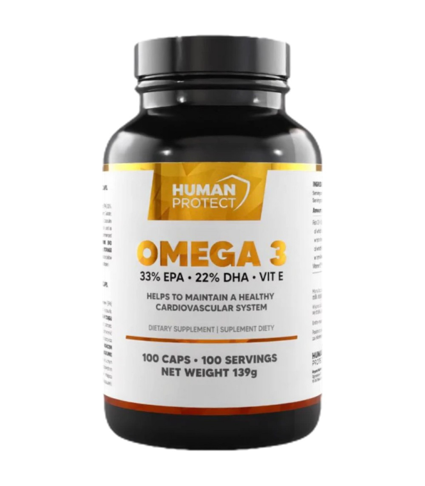 Human Protect - Omega 3 | with 33% EPA & 22% DHA / 100 Гел капсули, 100 дози Human Protect - Omega 3 | with 33% EPA & 22% DHA / 100 Гел капсули, 100 дози