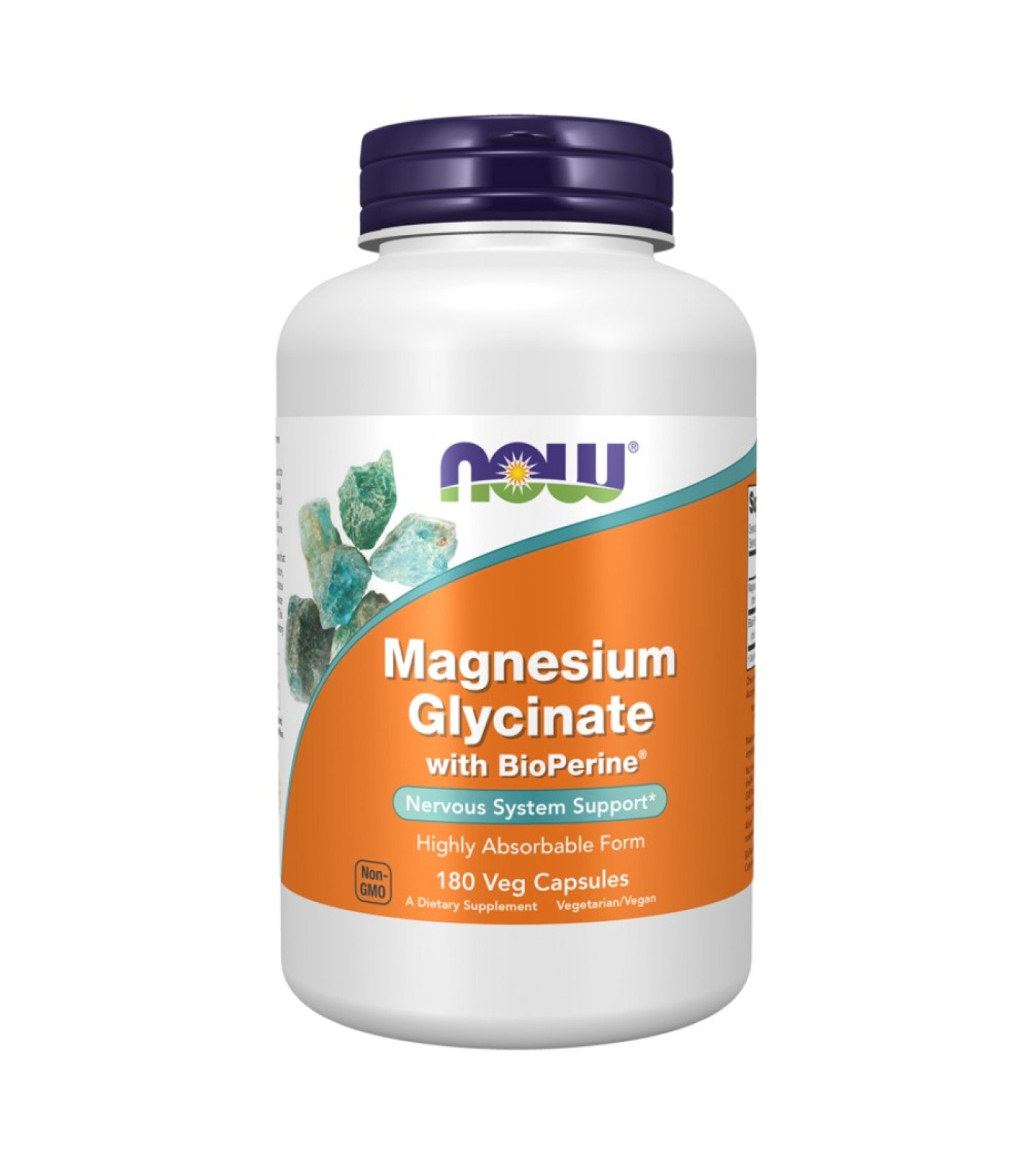 NOW Foods - Magnesium Glycinate with BioPerine® | Highly Absorbable Magnesium Bisglycinate (90 дози)