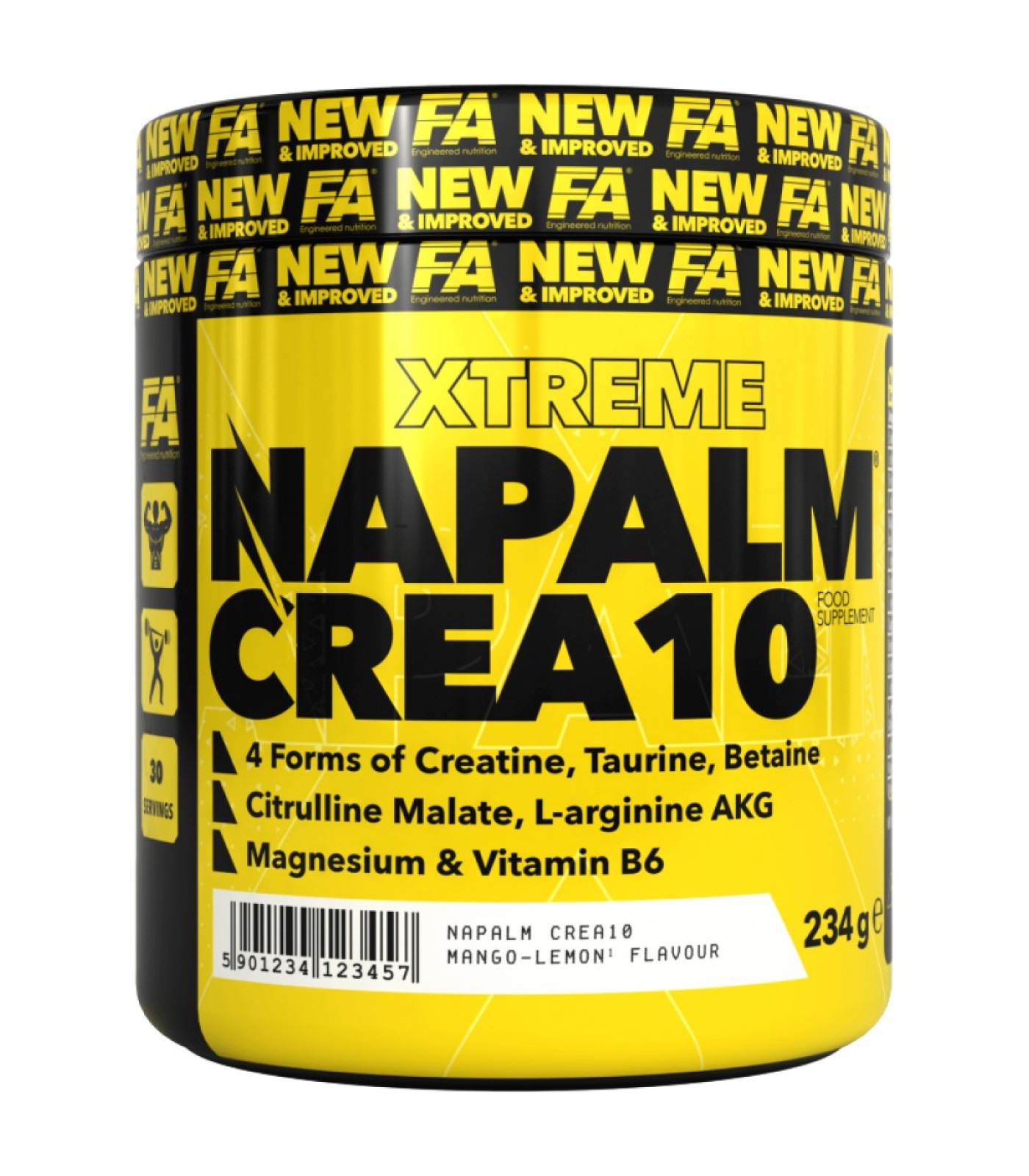 FA Nutrition - NAPALM Crea 10 | Creatine Matrix with Betaine, Taurine & AAKG (30 дози)