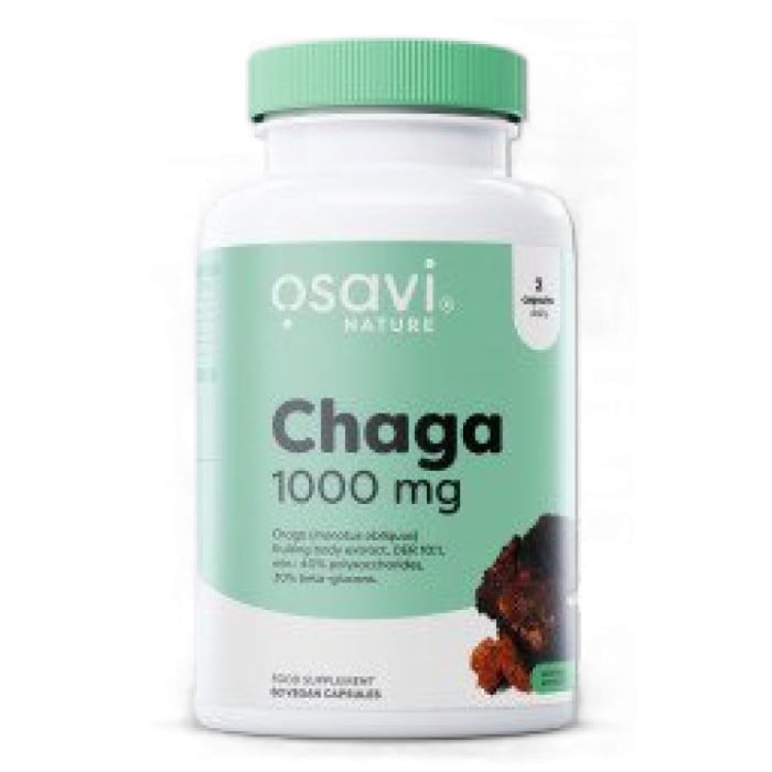 Osavi - Chaga 1000 mg | Minimum 30% Beta-Glucans (30 дози) / 60 капсули