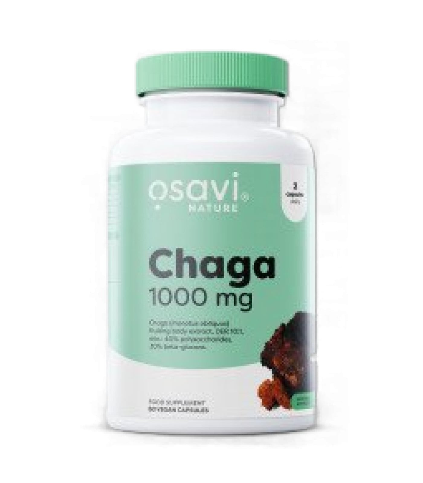 Osavi - Chaga 1000 mg | Minimum 30% Beta-Glucans (30 дози) / 60 капсули